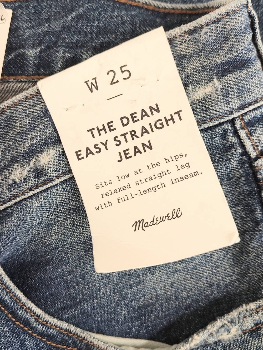 Madewell The Dean Easy Straight Jean Size 25 Straight Leg Shibori Wash Floral - Picture 10 of 11